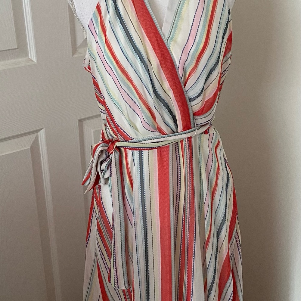 Leslie Fay Multi-Color Striped Long Dress